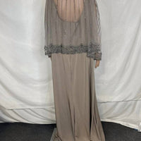 Marsoni by Colors Women’s Jeweled Cape Gown in mink - women's dress - alternate view