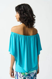 Joseph Ribkoff - Layered Shirred Off-shoulder Lightweight Top
