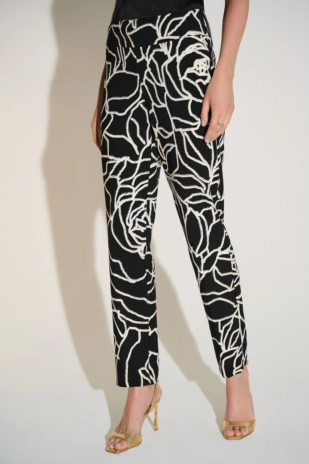 Joseph Ribkoff - Foiled Floral Slim Straight Pants