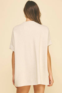 PINCH Three Button Sweater in cream - women's sweater - detail view