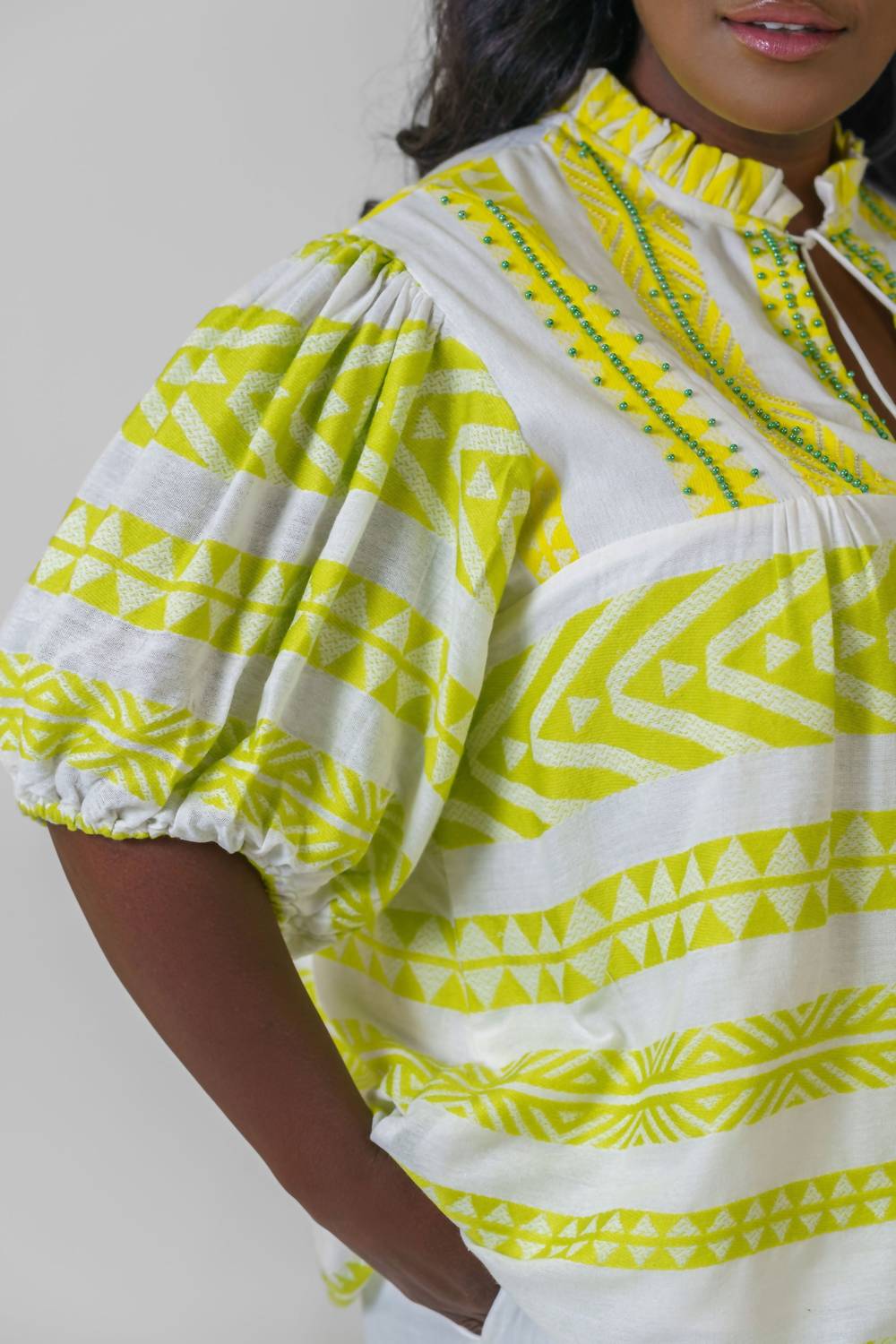 Just Bellina - Lime Tie Top - Plus