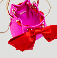 Jimmy Choo - Women's Bon Bon Bow Bucket Satin Top-handle Bag