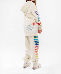 ROWDY SPROUT Girl's True Colors Hoodie in bone - kids' shirt - detail view