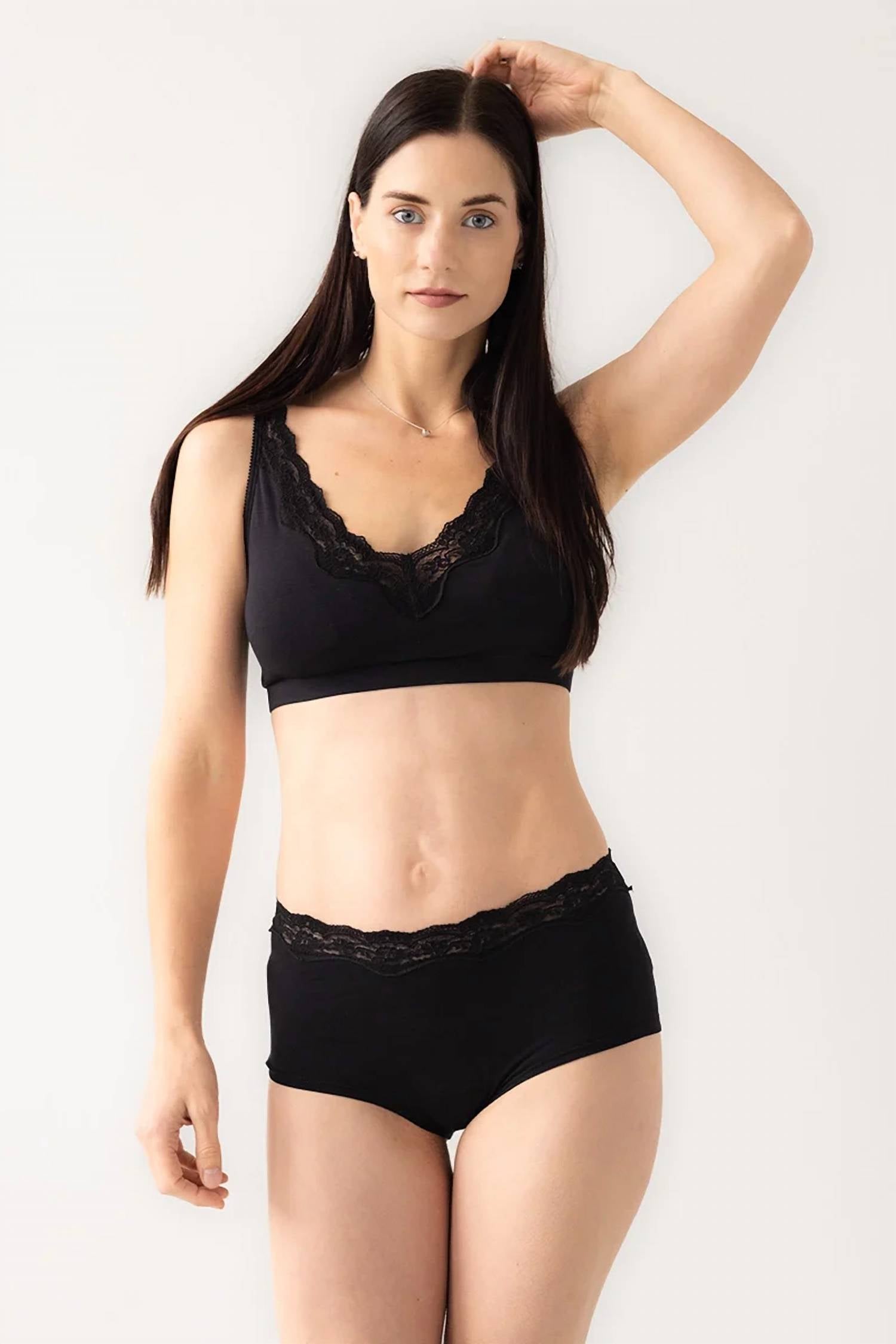 Salua - Cotton Bralette With Lace Edge
