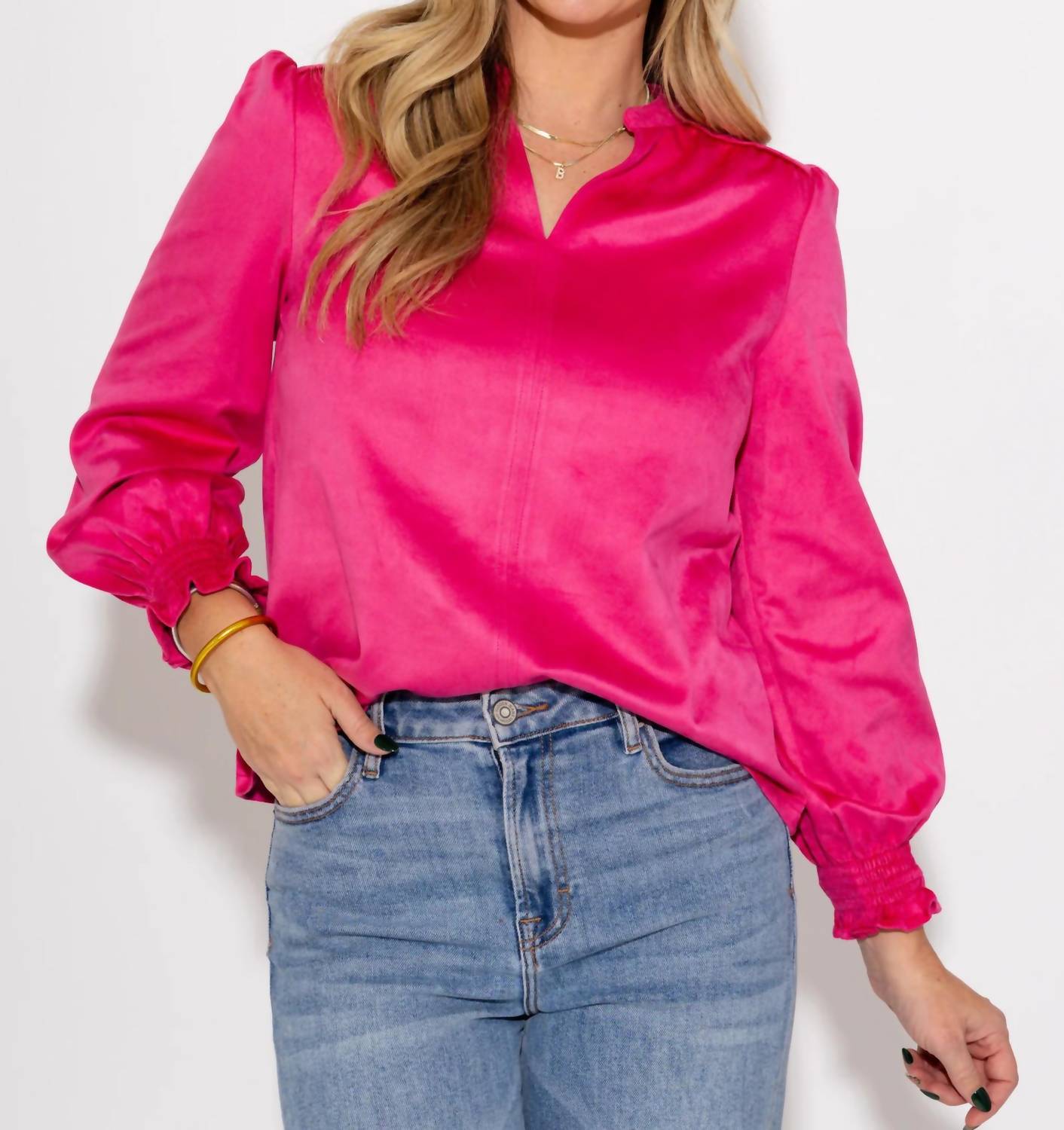 Ivy Jane - Hattie Long Sleeve Suede Top