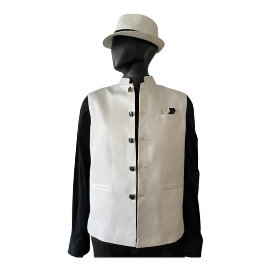 The Gray Crab - Men's Mandarin Collar Silk Vest