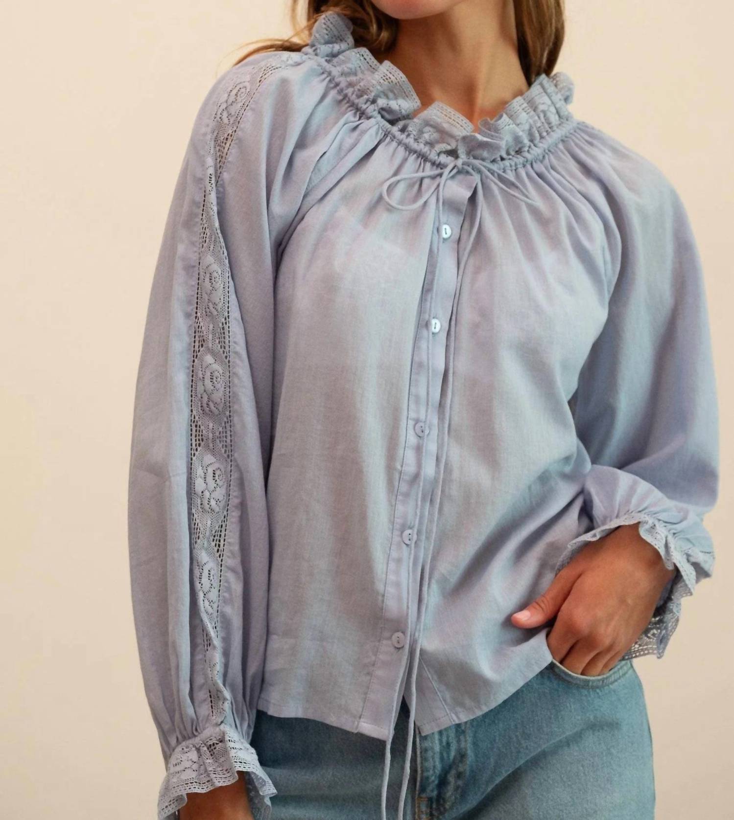 MILLE Annette Top in sky - women's blouse