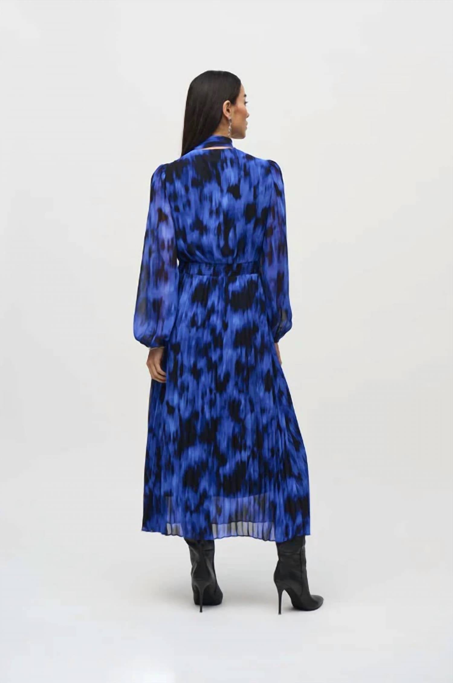 Joseph Ribkoff - Chiffon Abstract Print Midi Dress