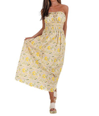 In February Lemon Blossom Tube Midi Dress in lemonade - women's dress - view 4