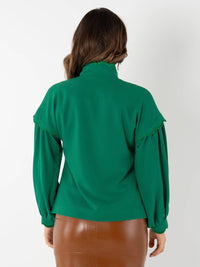 Emily Mccarthy - Orchid Scalloped Blouson Sleeves Top
