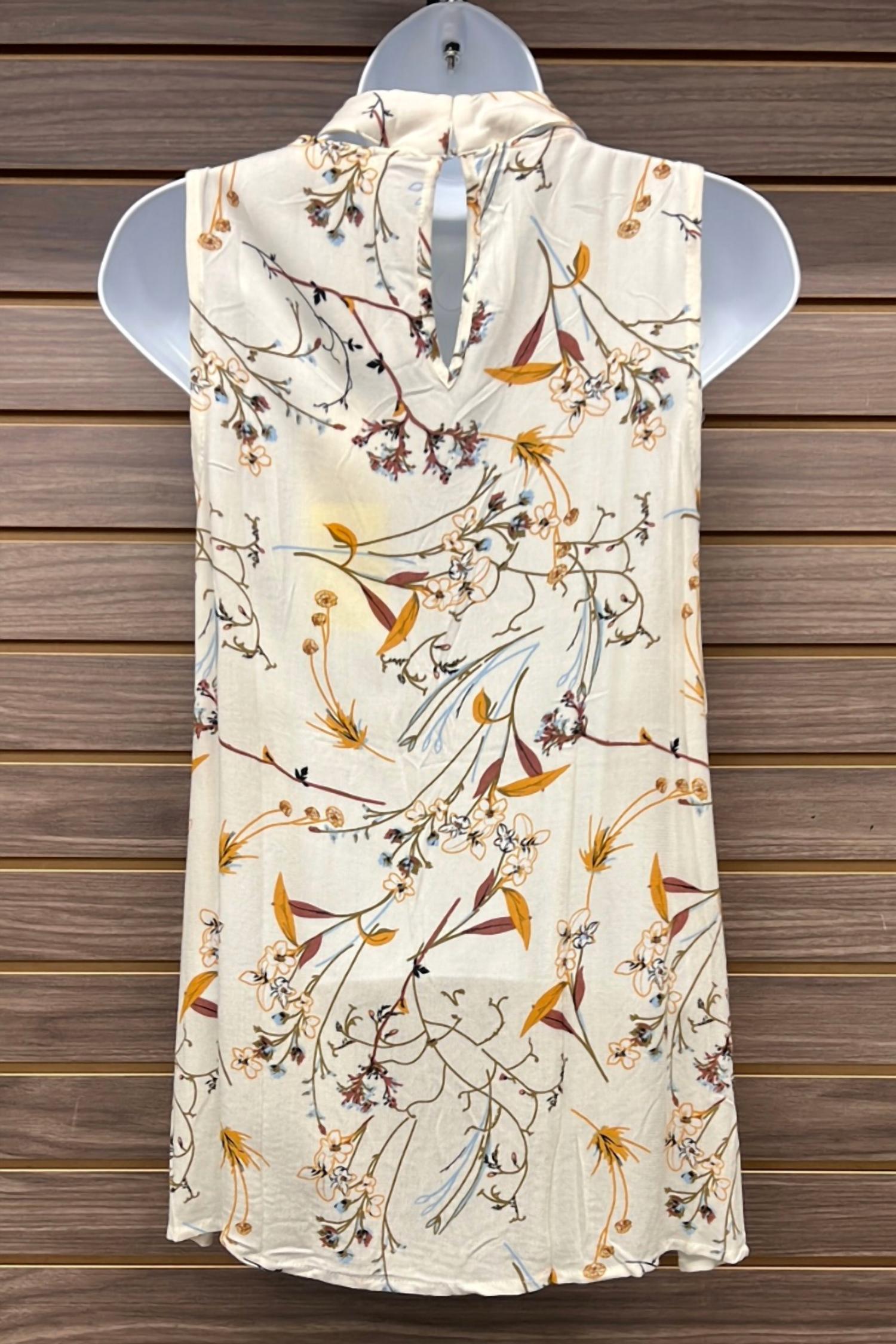 Entro - Women's V Neck Collar Dusty Ruffle Button Back Tank
