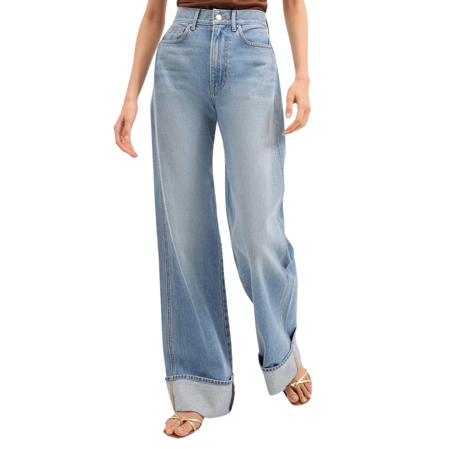 Veronica Beard - Taylor Cuffed Wide-leg Jeans