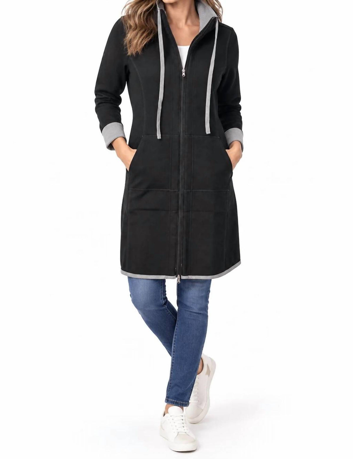Lulu-B - Reversible Bucket Neck Zip Up Coat