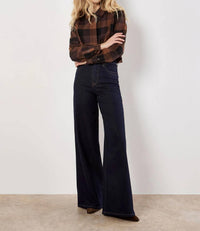 Apricot - Buffalo Check Cropped Shirt Top