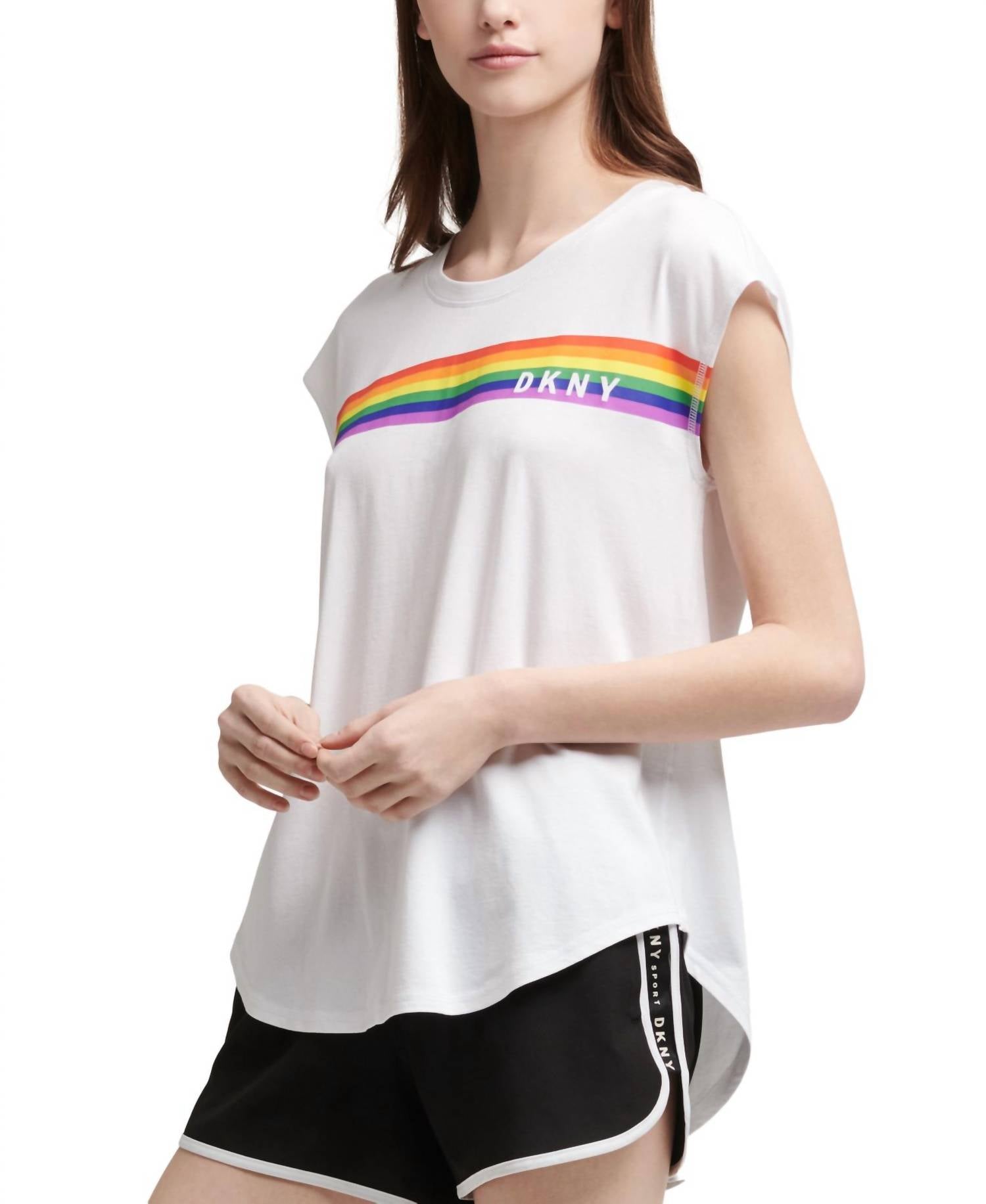 Dkny - Activewear Sport Rainbow Logo T-Shirt