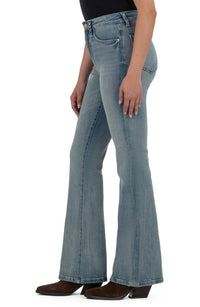 KUT FROM THE KLOTH Ana High Rise Braided Belt Loop Flare Jeans in confidence - women's jeans - alternate view