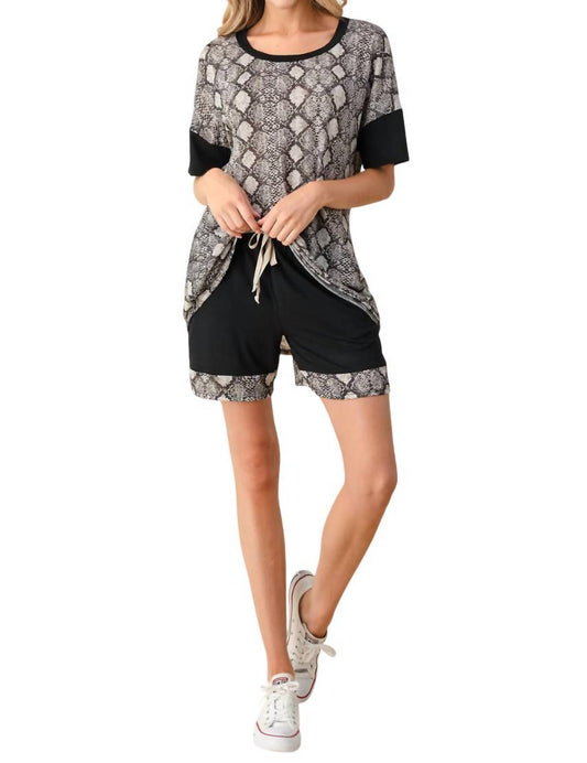 Blumin - Snake Print Loungewear Short Set