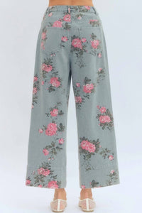 Entro - Margaux Floral Print Denim Pants