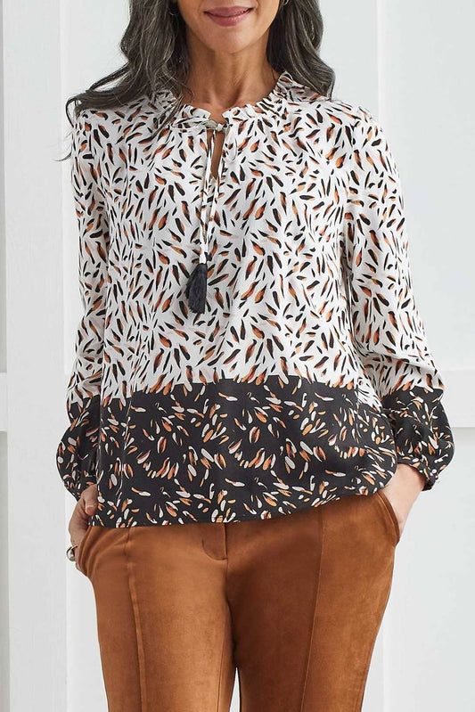 Tribal - Patterned Blouse With Tassels