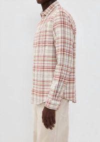 Wax London Shelly Long Sleeve Shirt in rust multi - men's long sleeve top - alternate view