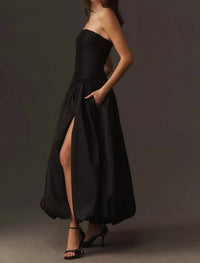 Hutch - Georgina Strapless Rucheddrop-waist Maxi Dress