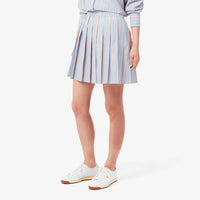 Lacoste - Poplin Short Striped Pleated Skirt
