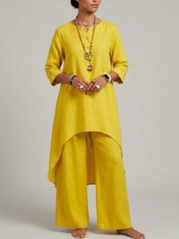 Miami Sample Apparel - Casual Long Sleeve Cotton Linen Two-piece Set