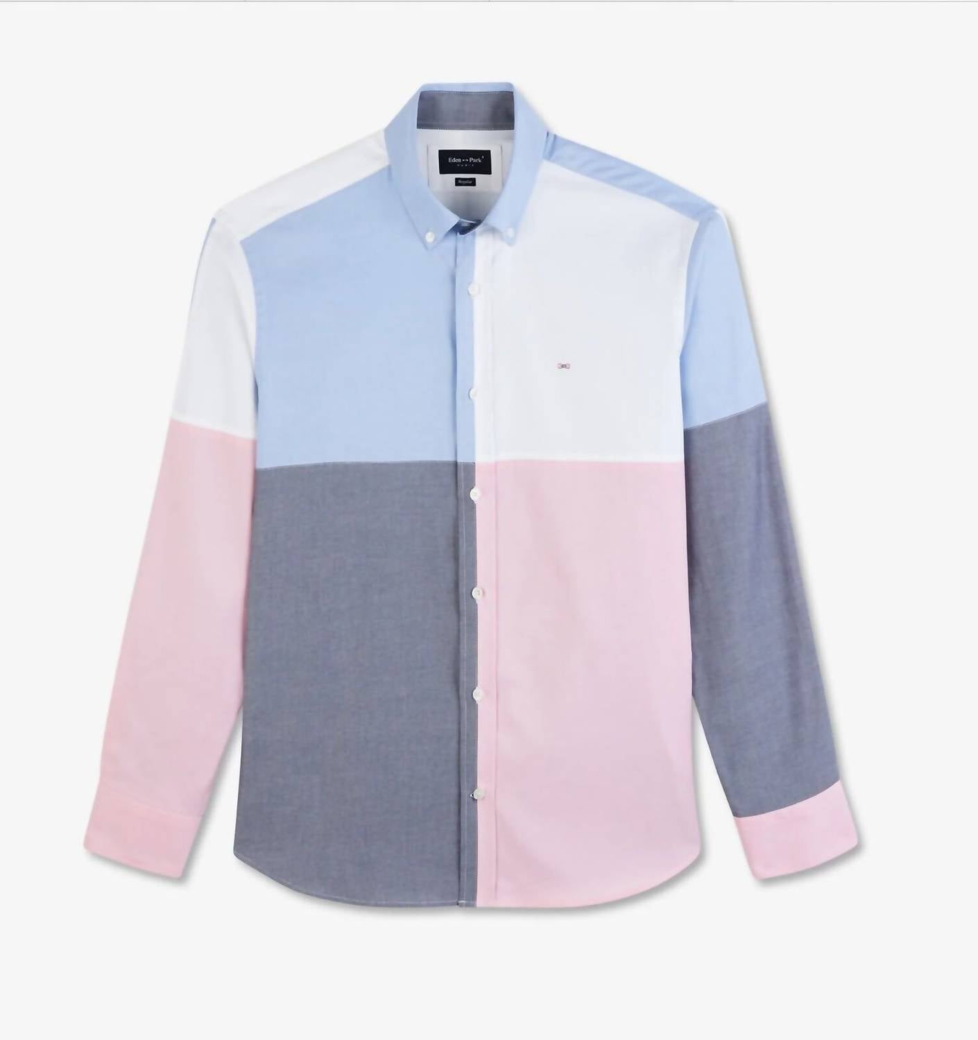 Eden Park - Oxford Cotton Colour-block Polo Shirt