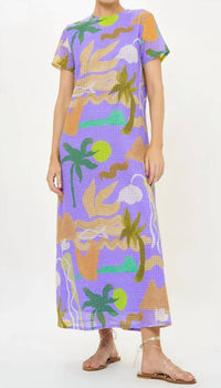 Oliphant - Short Sleeve Shift Midi Dress