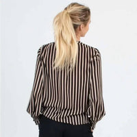 Scotch & Soda - Striped Henley Crossover Blouse