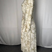Static - Leafy Print Long Sleeve Midi Dress
