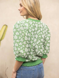 Voy - Textured Contrast Knit Top