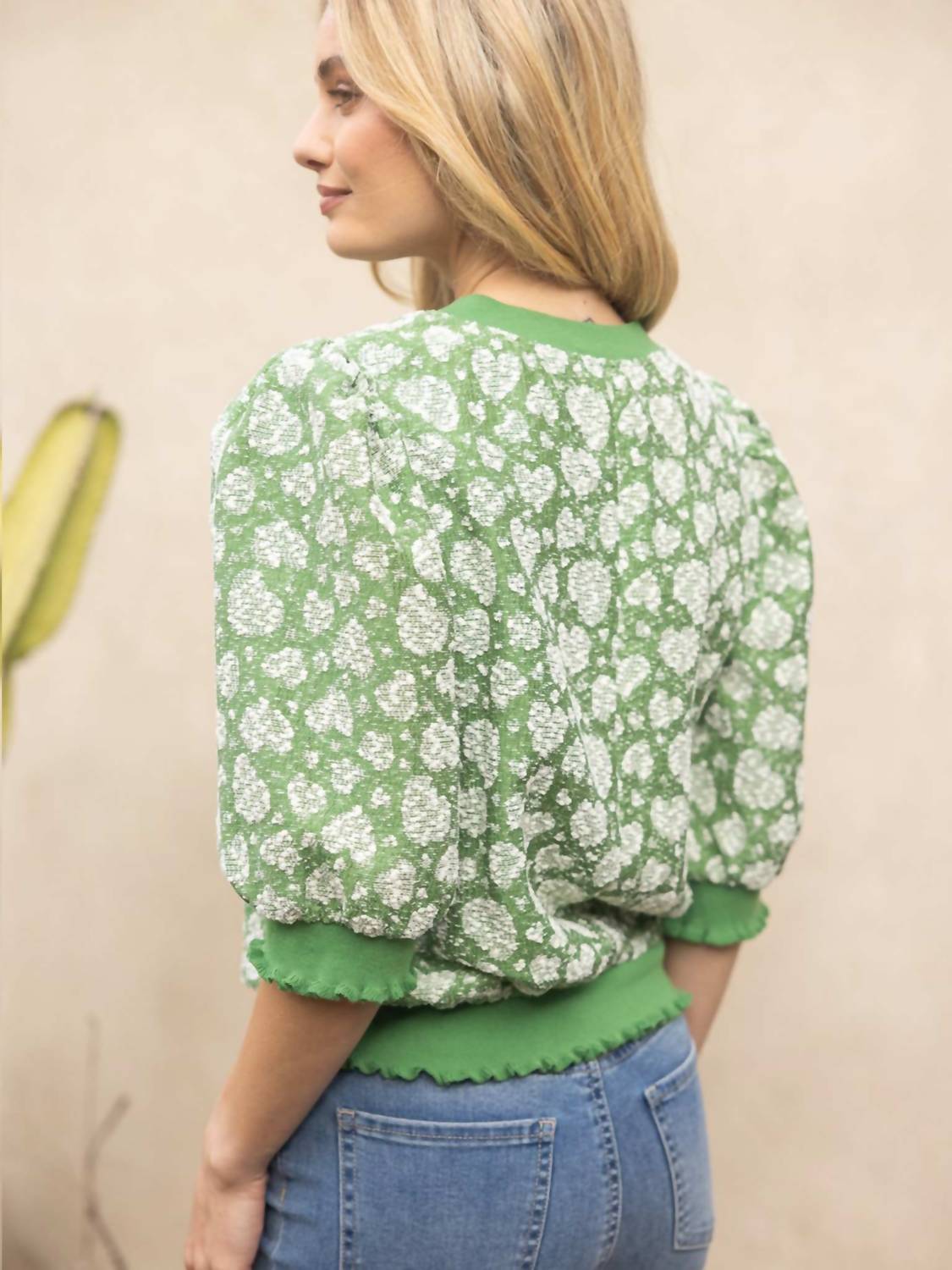 Voy - Textured Contrast Knit Top