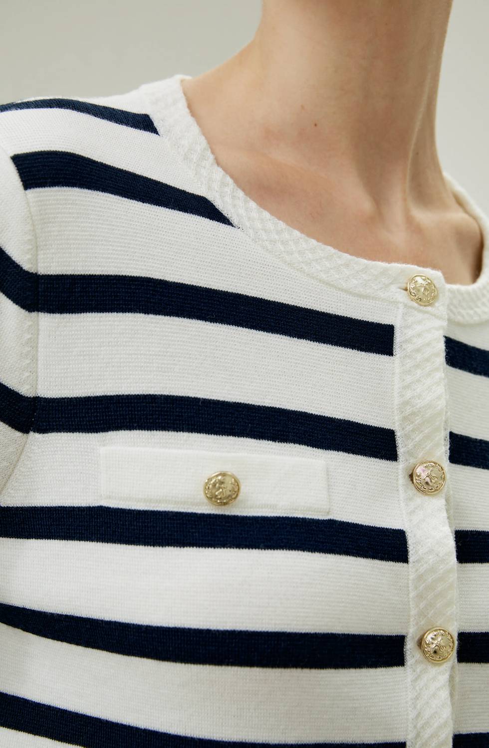 Lilysilk - Gariana Striped Wool Cardigan