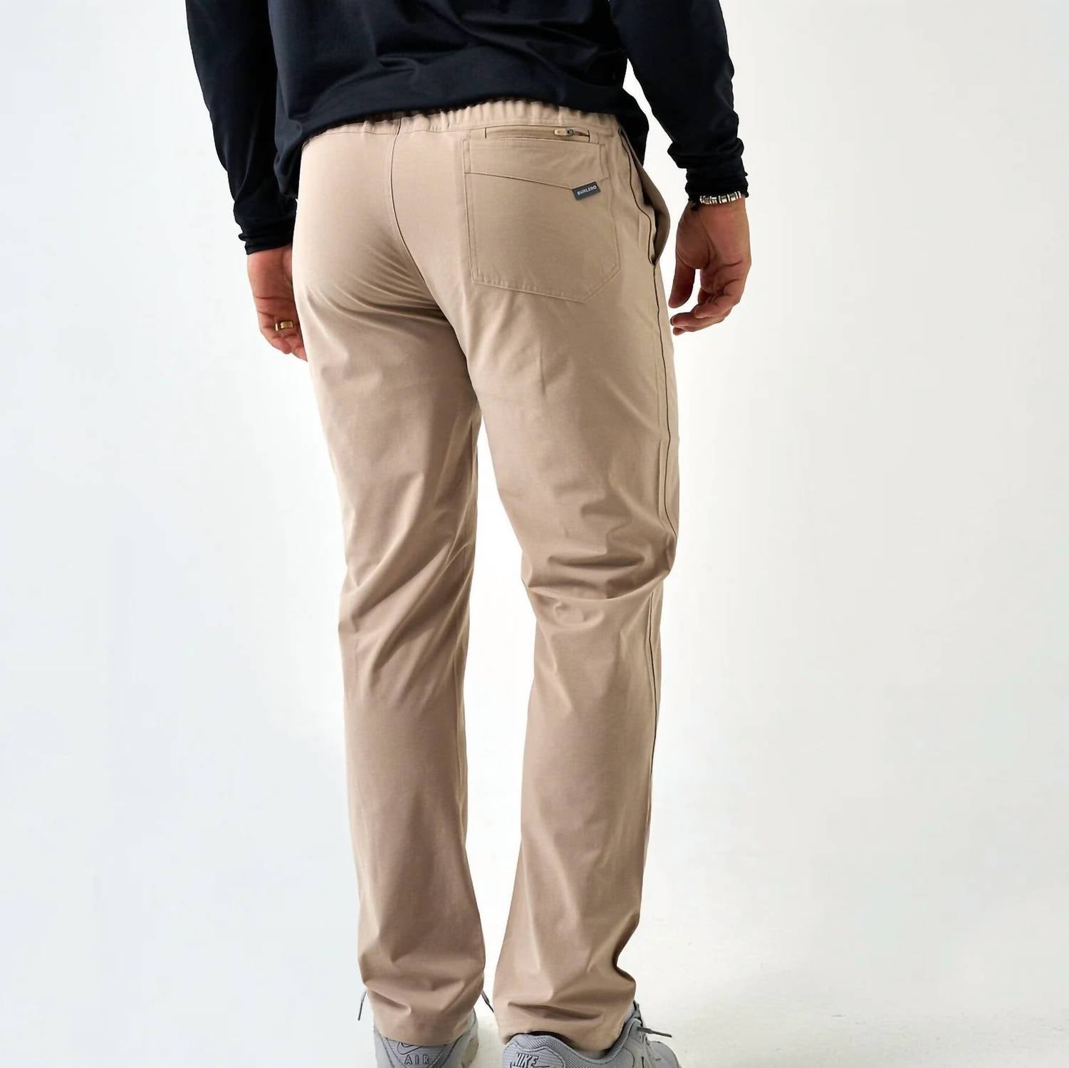 BURLEBO Ultra-lightweight Performance Pants in cobblestone - men's pants - detail view