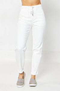 Judy Blue - High Waist Garment Dyed Cuffed Jogger Pants
