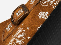 Bravest Studios Women's Paisley Mules Slip-on Casual Leather Clogs in brown - women's shoe - detail view