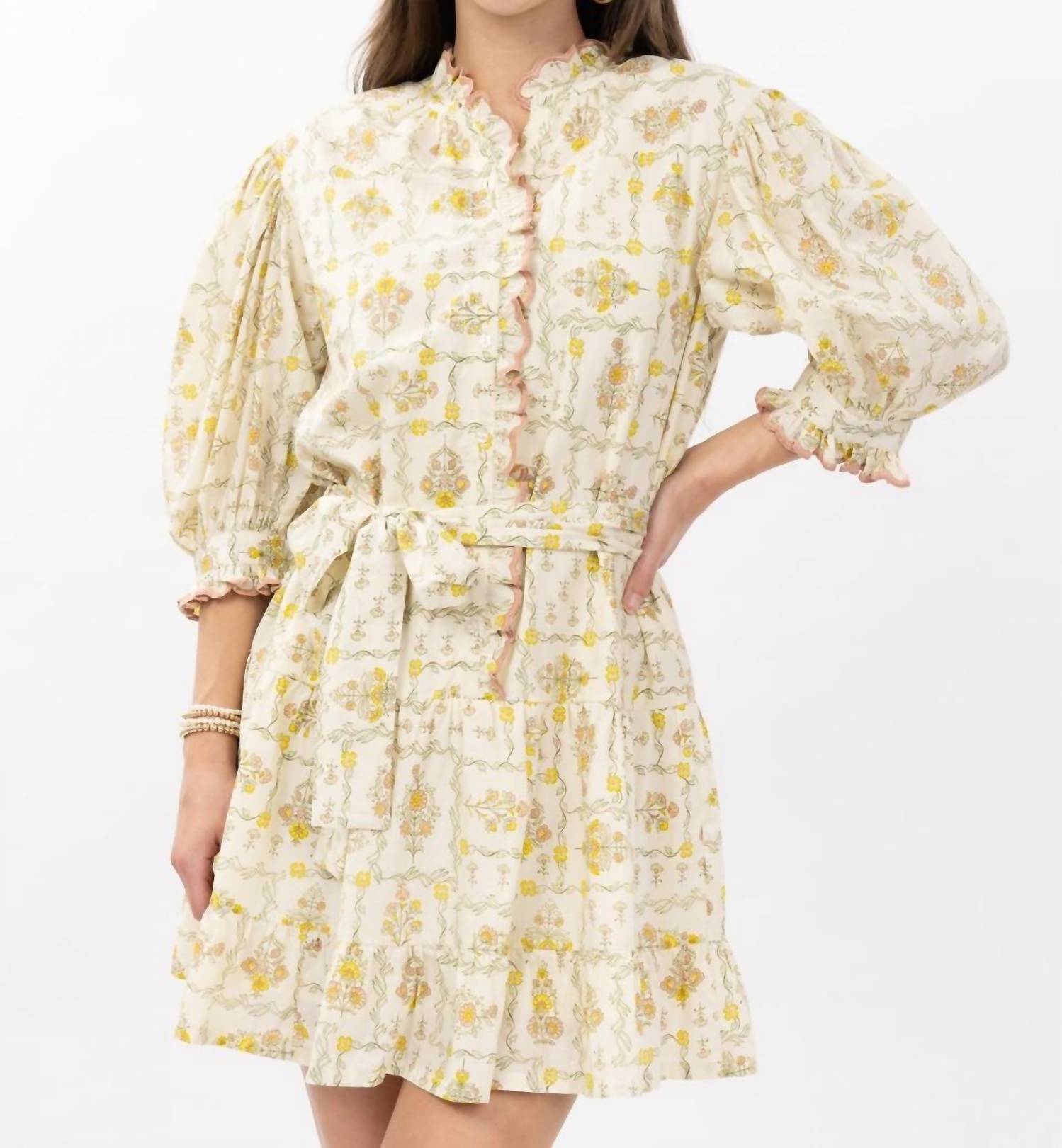 Uncle Frank - Trellis Flower Mini Dress