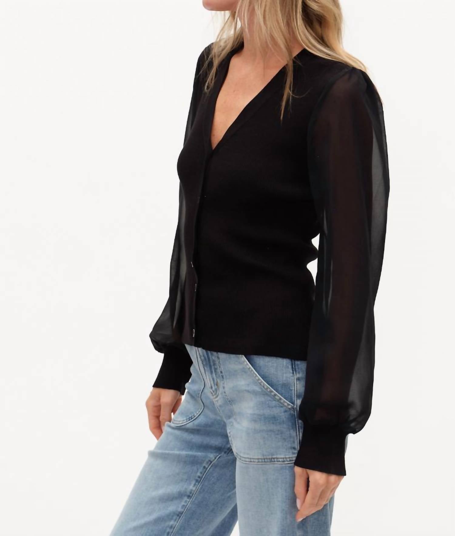 Six/Fifty - Celeste Mixed Media Sweater Top