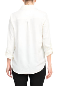 Zac & Rachel - Long Sleeve Solid Crepe Top