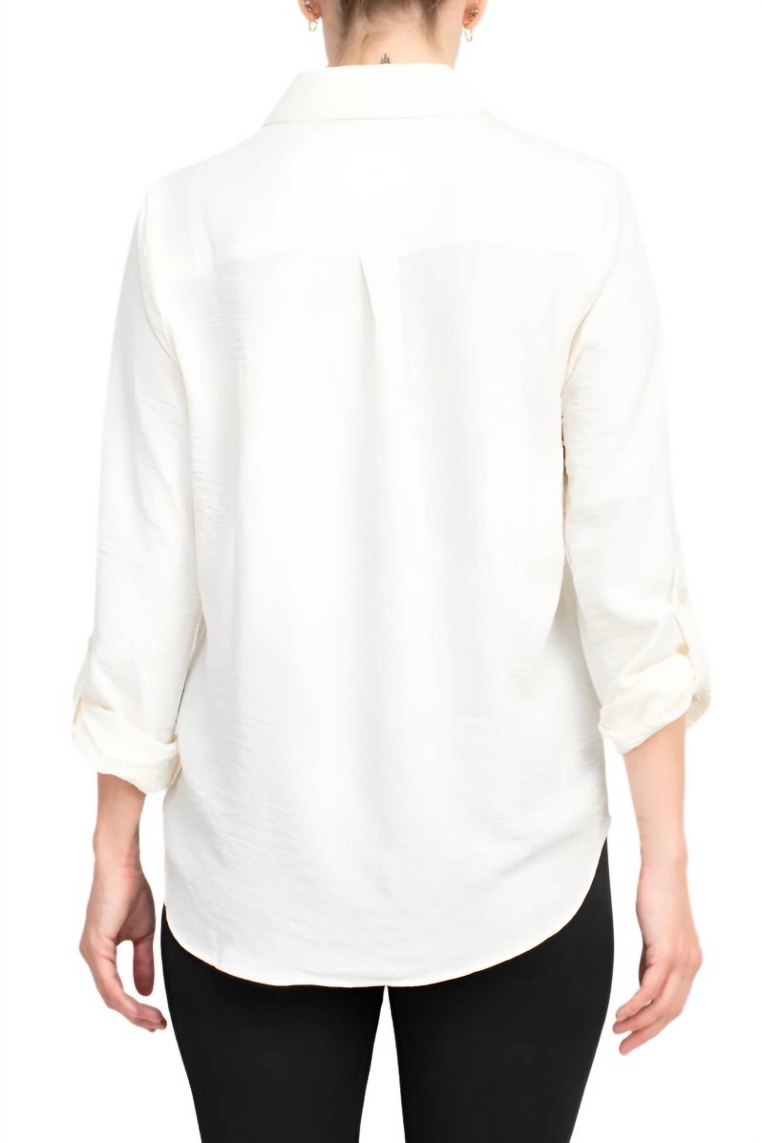 Zac & Rachel - Long Sleeve Solid Crepe Top