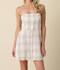 Olivaceous - Lisa Button-Front Mini Dress