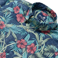 Reyn Spooner - Men's Palm Floral Hibiscus Button Front Hawaiian Aloha Shirt