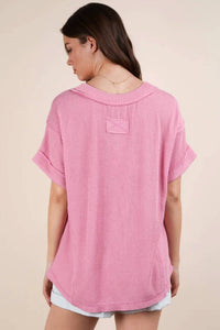 New In - Soft Ribbed V Neck Top
