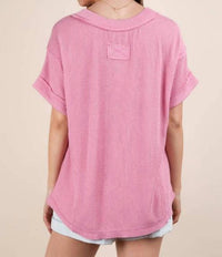 New In - Soft Ribbed V Neck Top