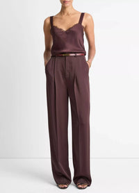 Vince - Satin Pleated Wide-leg Trouser