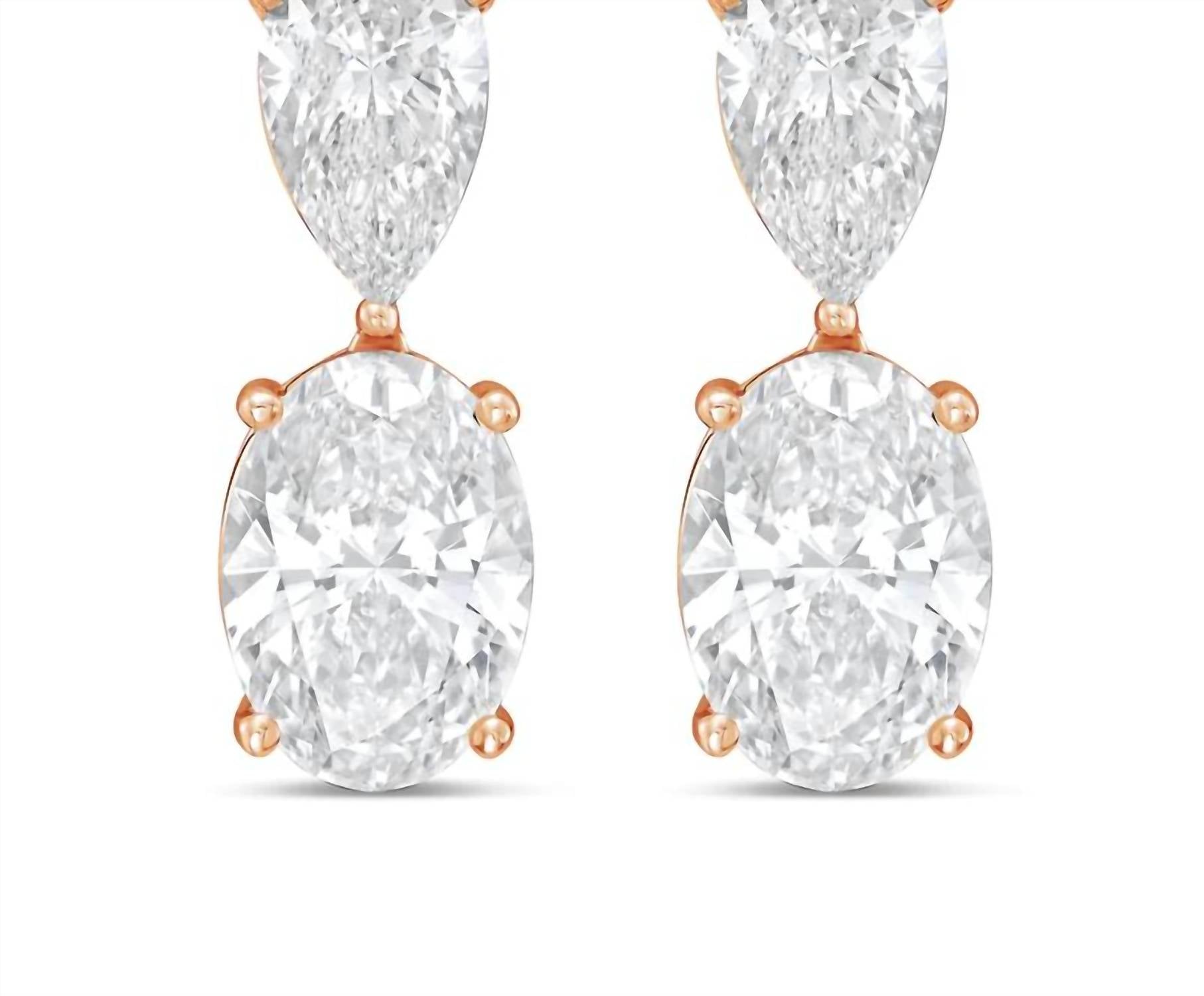 Diana M Jewels - Women's Pear Lab-Grown Diamond Stud Earrings (12.00 Ct TCW) - Luxe
