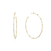 Eklexic - Women's Cz Studded Thin Oversized Hoops