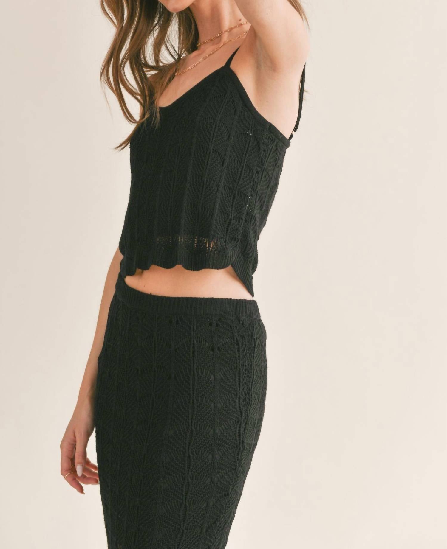 Sage The Label - Cappuccino Open Knit Tank Top