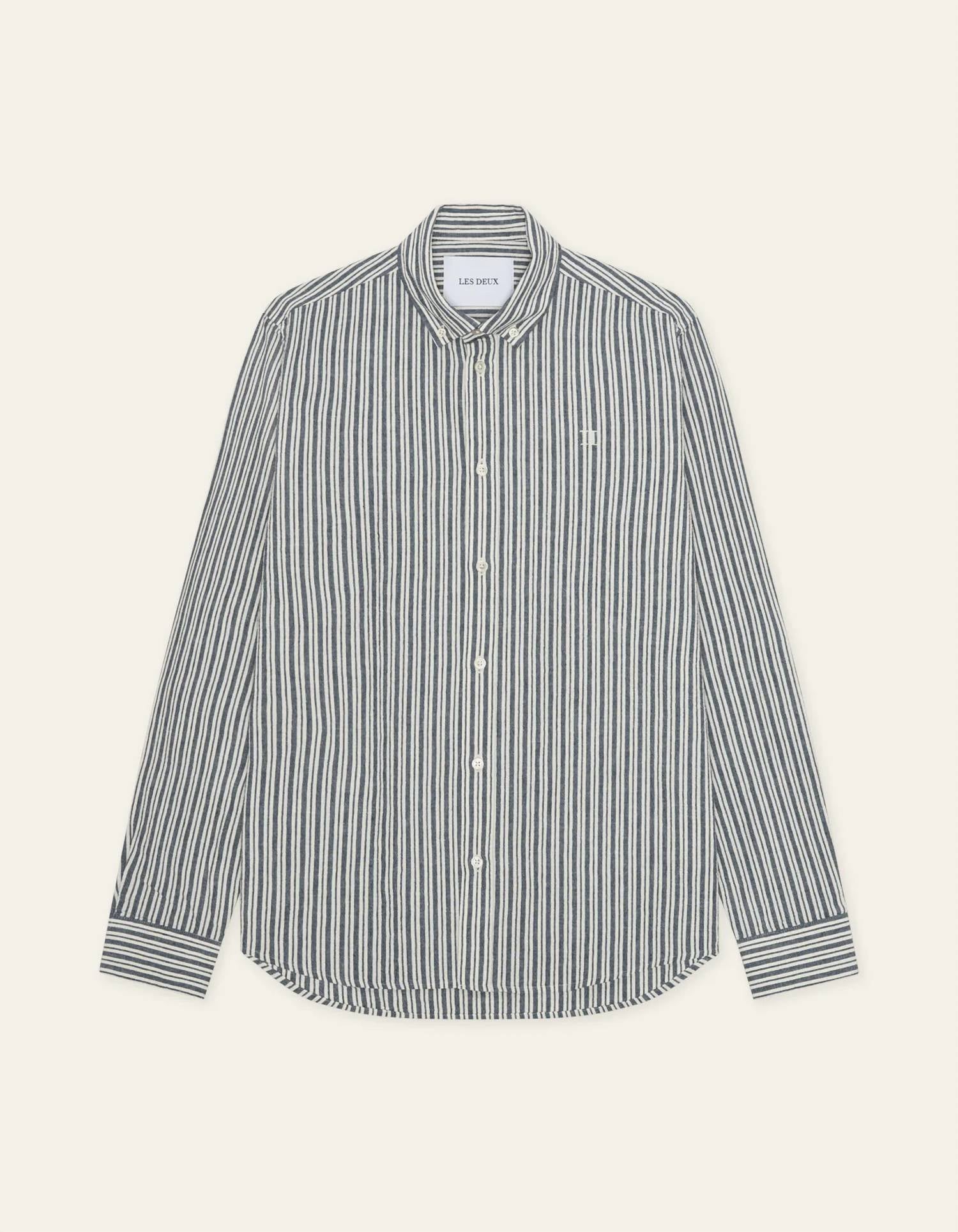 Les Deux - Stripe Cotton Linen Shirt